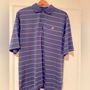 Donald Ross Blue with yellow stripe Mens Polo Shirt.  Size M.